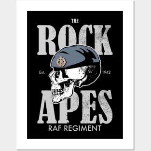 RAF Regiment Rock Apes (distressed) Posters and Art